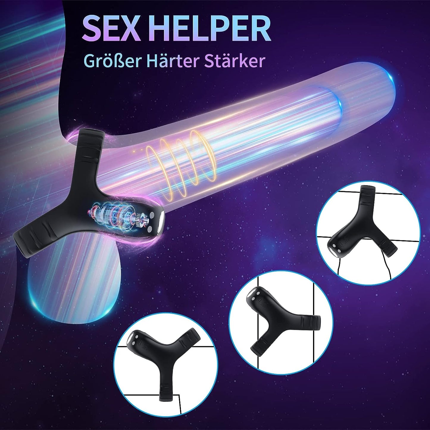 Vibrerende cockring siliconen dubbele cockringen vibrator met 9 vibratiestanden 