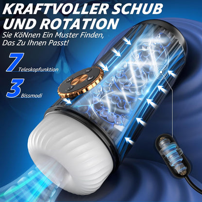 Elektrischer Masturbator Masturbieren Stroker Blowjob mit 7 Teleskopfunktion & 3 Saugmodi