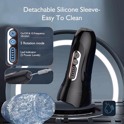 Automatische Masturbator Oral Penistrainer mit 10 Vibrationen & 5 Stoß-Rotationen