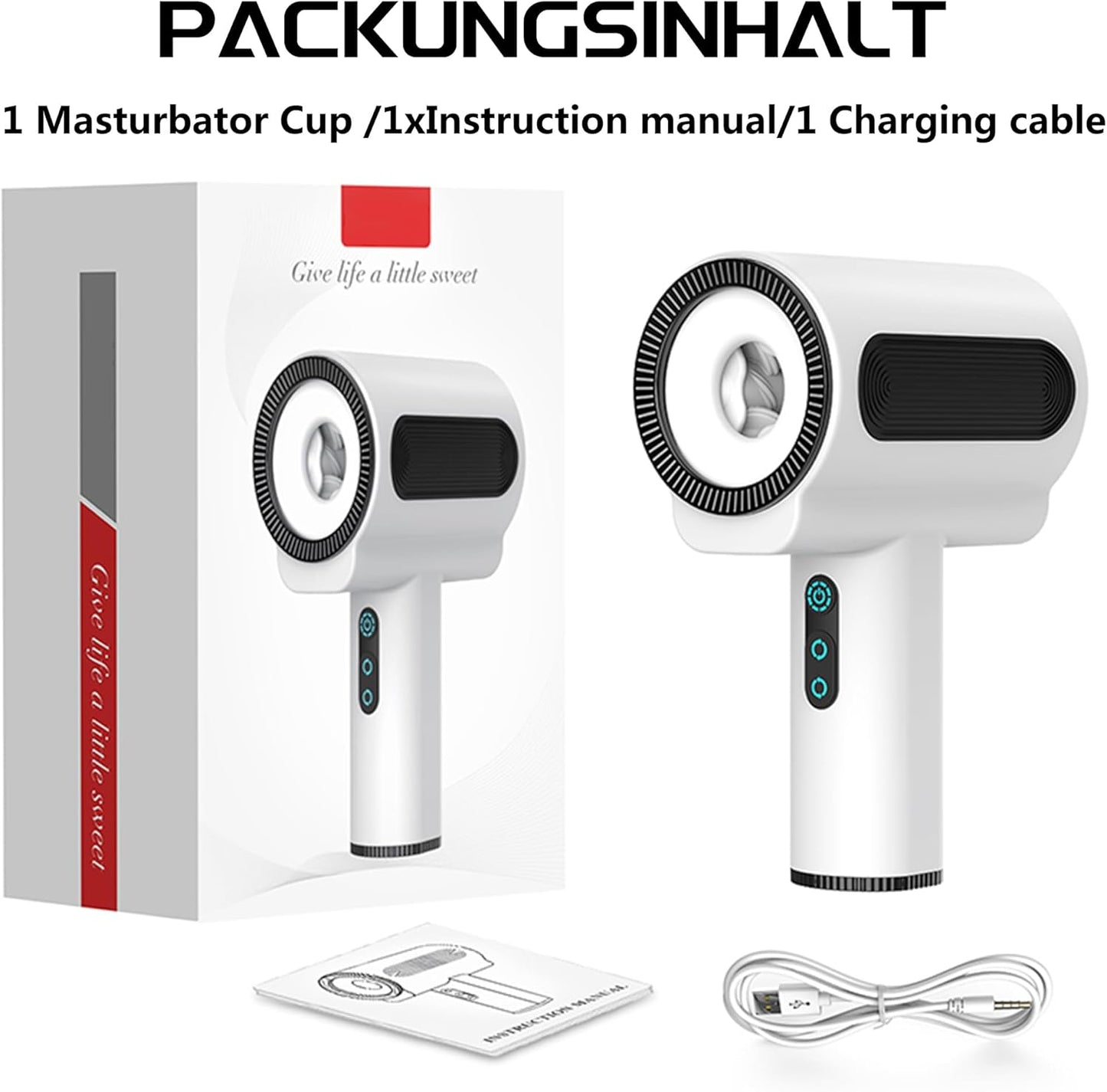 Automatische Masturbator Penistrainer Stroker mit 5 Stoß 5 Rotations und 7 Vibrationsmodi