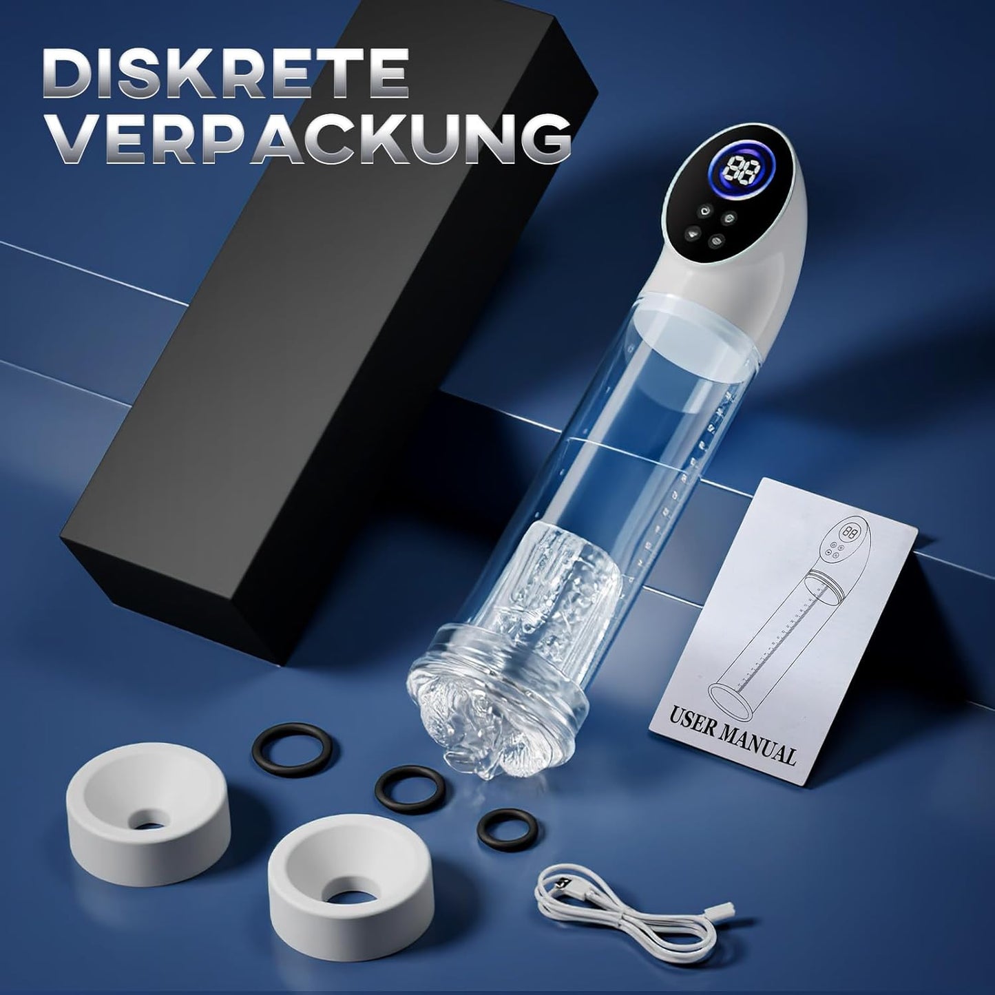 LCD-Display Elektrische Penis Pumpe Vakuumpumpe mit 6 Stufen Saugkraft