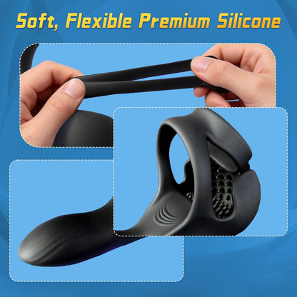 Vibrierender Penistrainer Cockring Prostatastimulator mit 10 Vibrationsmodi