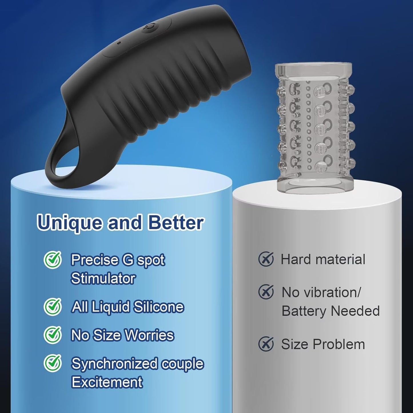 APP-Penisring Verlängerungsvibrator Penistrainer Penishüllen mit 10 Vibrationsstufen