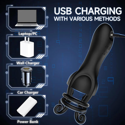 360° Umwickeln Penistrainer Eichelvibrator Masturbator mit 10 Vibrationsmodi