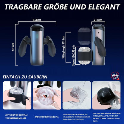 Automatischer Saugende Masturbatoren Penistrainer mit 10 Schub und Teleskopmodi