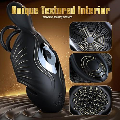 4 IN 1 Penis Trainer Testicle Eichelvibrator Cock Ring mit 10 Modi