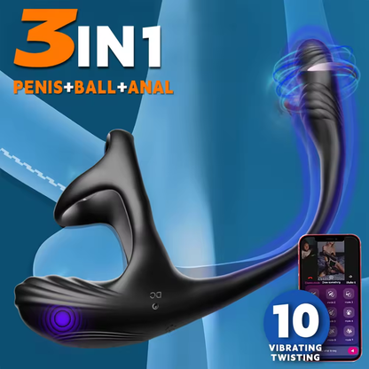 APP-gesteuertes Prostata Massagegerät Vibrierender Penisring mit 10 Vibrationsmodi