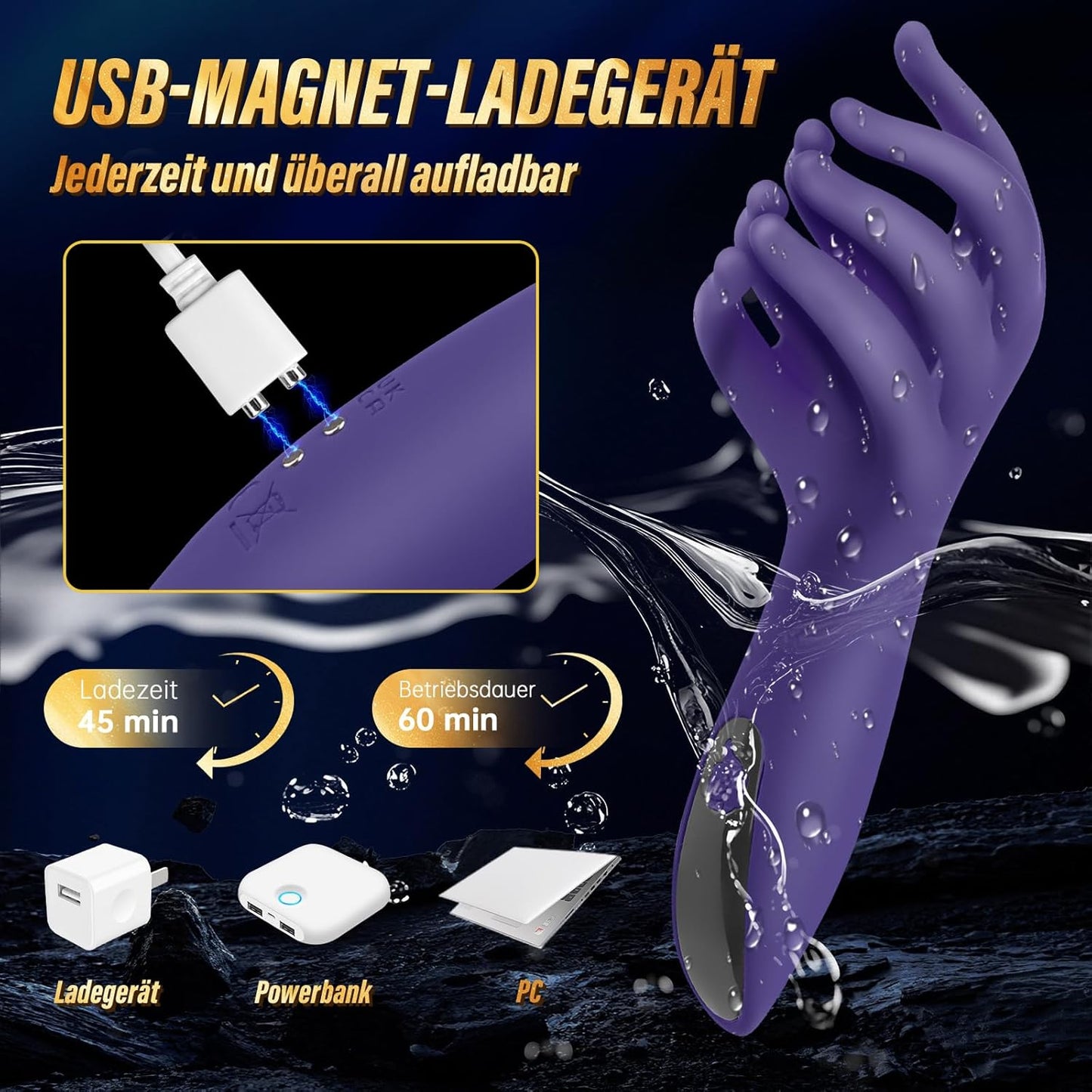 Elektrischer Eichel Stimulator Penismassagegerät Vibrator Masturbator mit 10 Vibrationsmodi