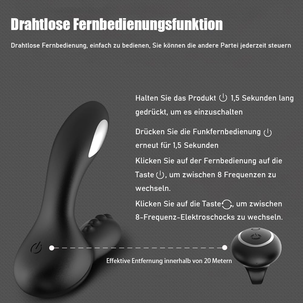 2 IN 1 E-stim Analvibratoren Prostata Stimulator mit 8 Vibration & 8 Elektroschock Modi