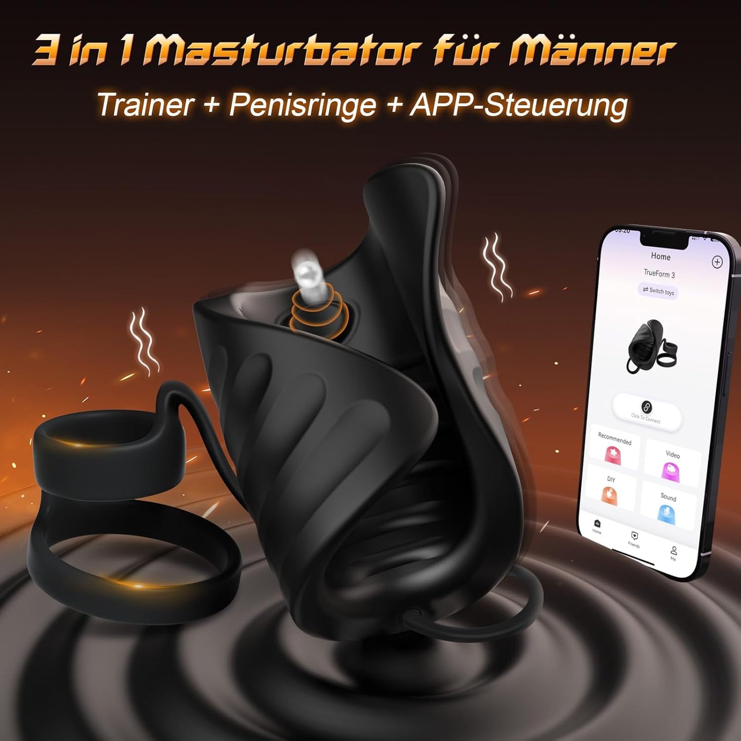 Elektrischer Penistrainer Vibratoren Stroker Masturbatoren mit 9 Vibrierende