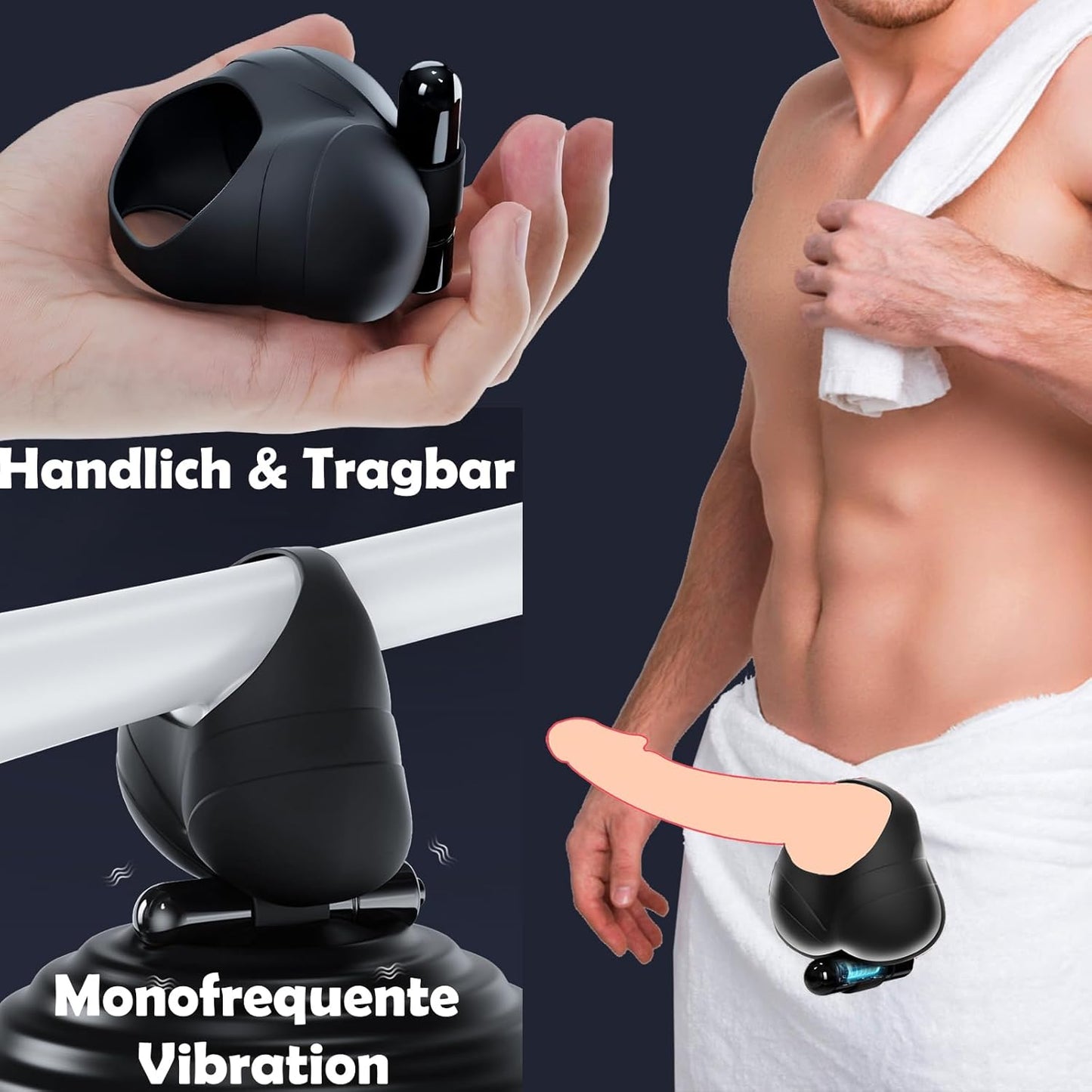 Hodenring Penisring Vibrator Massagegerät Masturbator mit Kraftvolle Vibration