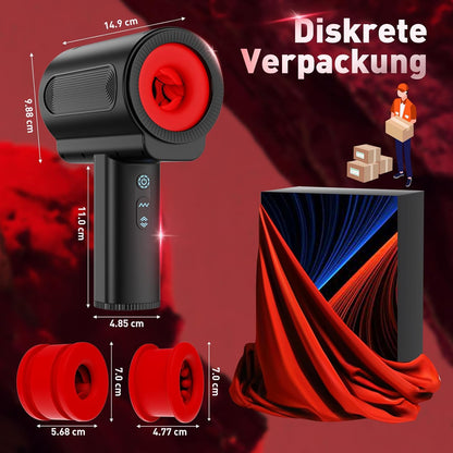 Elektrischer Penistrainer Stroker mit 5 Teleskopfunktion Rotationsfunktion & Vibration