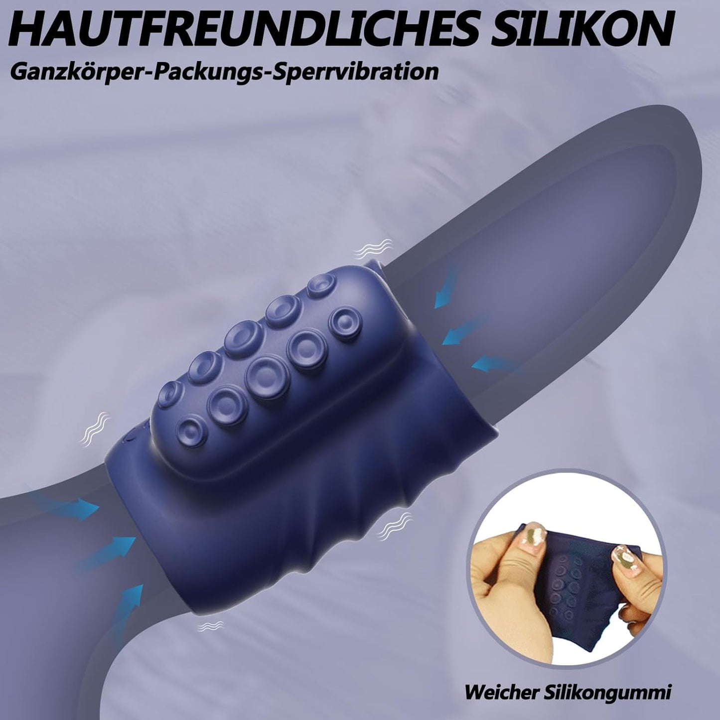 Penistrainer Vibrator Cockring Penishülle Stimulator mit 10 Vibrationsmodi und Fernbedienung