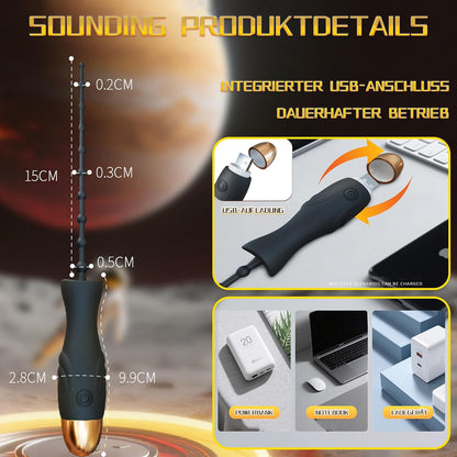 Harnröhrenvibrator Penis Plug Penis Vibrator Masturbieren mit 10 Vibrationmodi