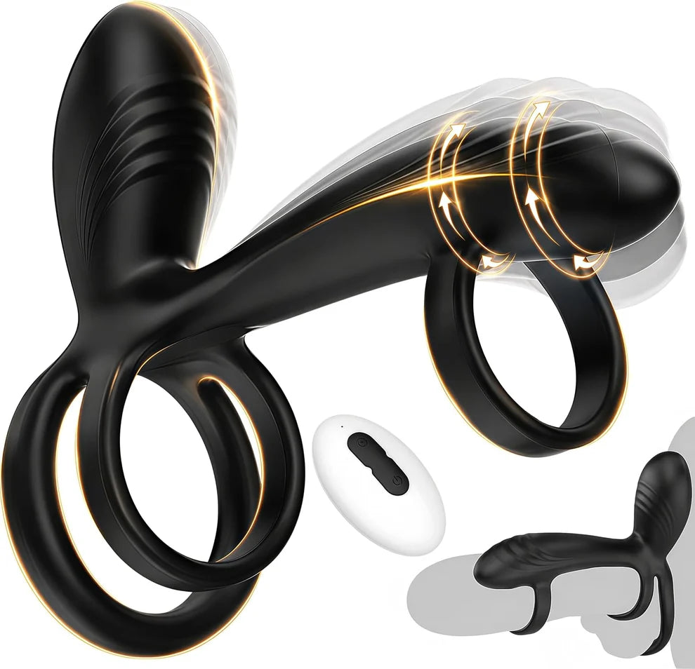 360° Drehbarer Penis Stimulator Vibrator Hüllenverlängerung mit 10 Modi