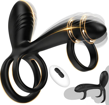 360° Drehbarer Penis Stimulator Vibrator Hüllenverlängerung mit 10 Modi