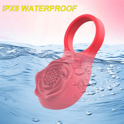 Rose Vibrator Klitorisstimulator Penisring Hodenmassagegerät mit 9 Vibrationsmodi