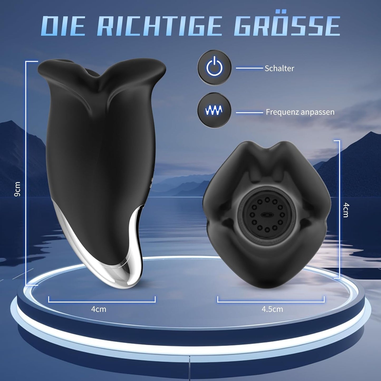 Penis Vibrator Taschenmuschi Eichel Stimulator mit 9x9 Klopfen-Lecken-Vibration