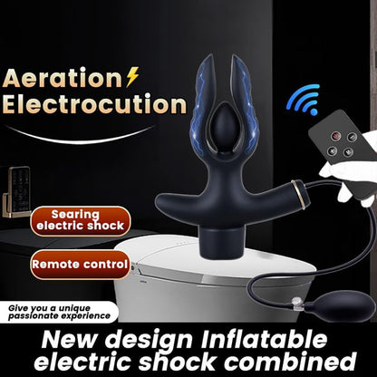 Elektro Shock Analplug Aufblasbar Elektrostimulation Analdildo Set mit 12 Modi & 19 Intensität