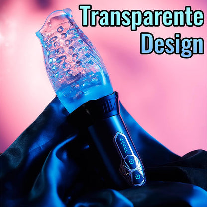 5 rotation modes 10 vibration modes 3D transparent masturbators oral penis trainer 