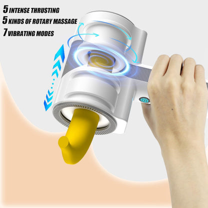 Handsfree elektrische masturbatorbeker met 7 vibratiemodi en 5 telescopische rotatiemodi 