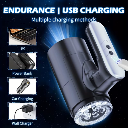 Elektrischer Masturbatoren Penis Trainer Blowjob mit 5 Teleskopmodi & 5 Rotationsmodi