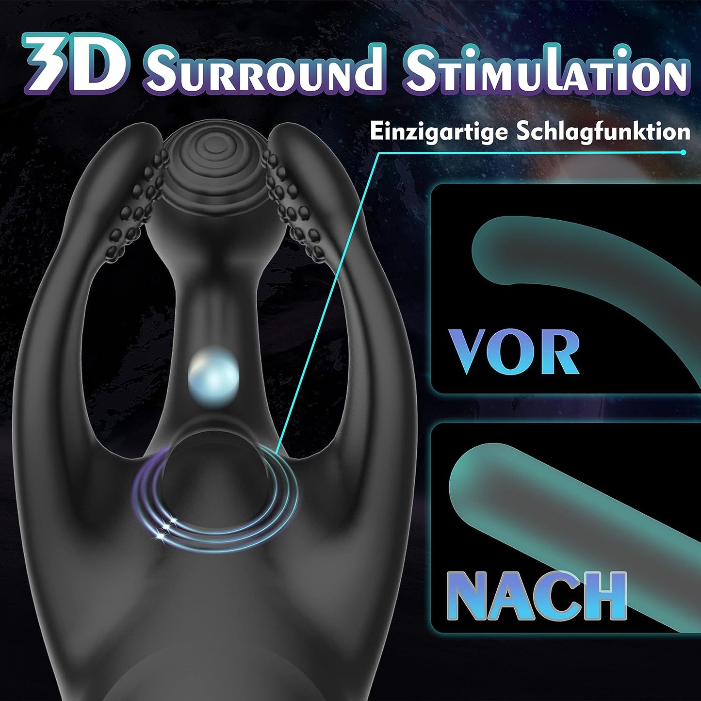 Masturbator Masturberende Eikel Vibratiestimulator met 10 klap- en vibratiemodi 