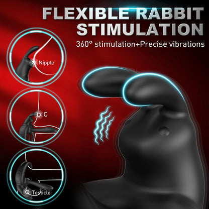 4 IN 1 Penistrainer Cock Ring Vibrator Sextoysets mit 10 Vibrationsmodi