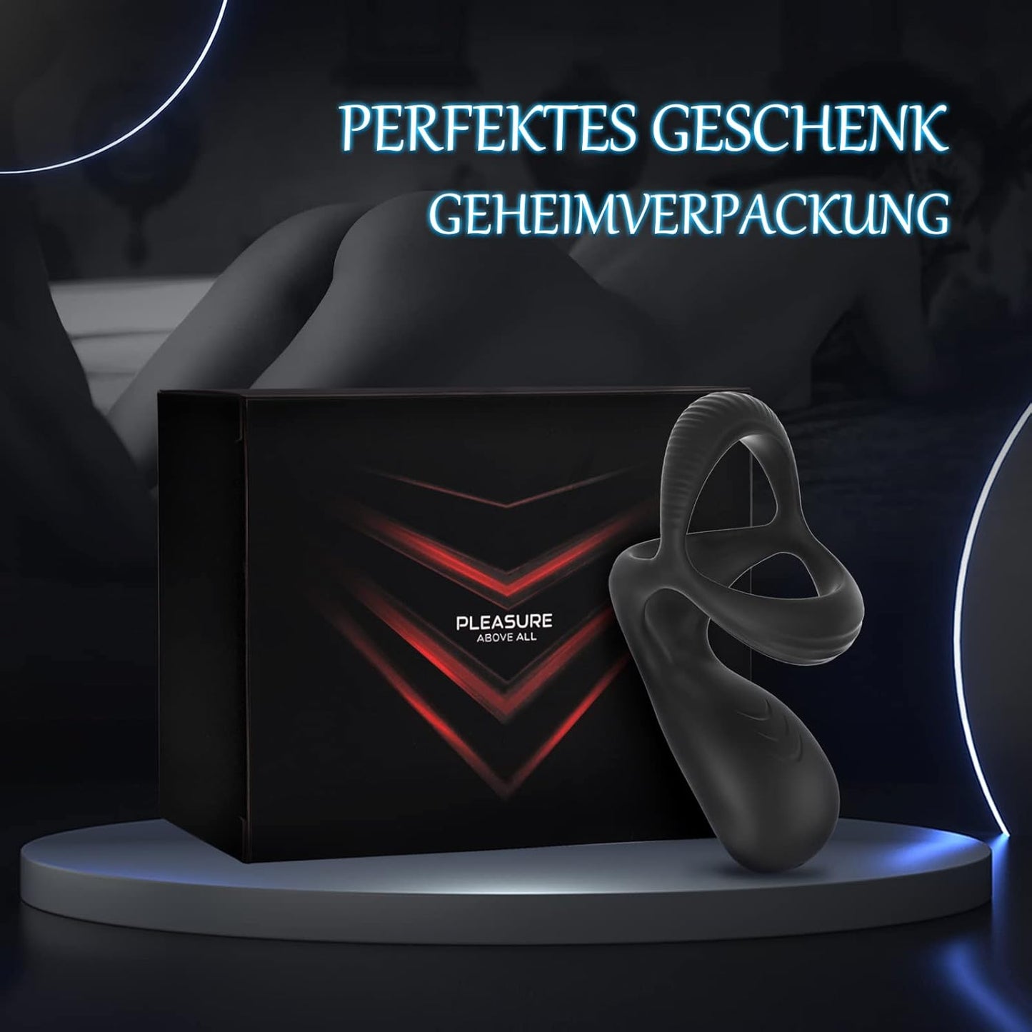 3 in 1 Dehnbar Vibratoren Penisring Erektion Massager mit 10 Modi Vibration