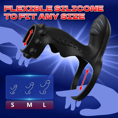 4 IN 1 Penisring Extender Stimulator Massagegerät mit 10 Intensiven Vibrationsmodi