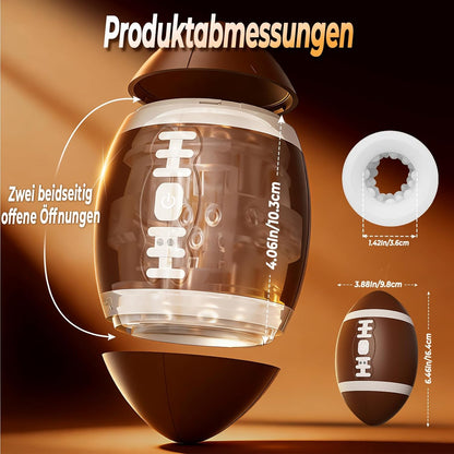 Fußballform Penis Trainer Blowjob Stroker Masturbator mit 12 Vibrationsmodi