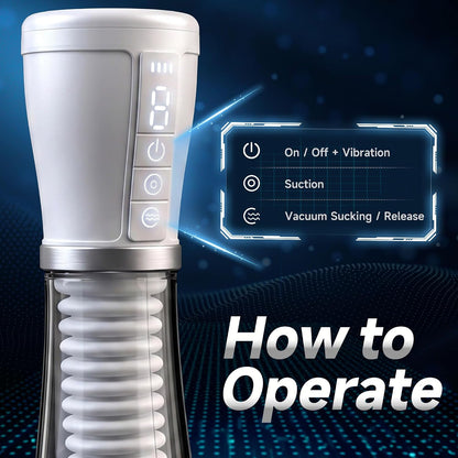 Automatischer Masturbator Penis Vakuumpumpe Stroker mit 5 Saug und 9 Vibrationsstufen