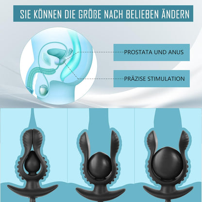 Aufblasbar Analvibrator Blumen Buttplug Prostata Stimulator
