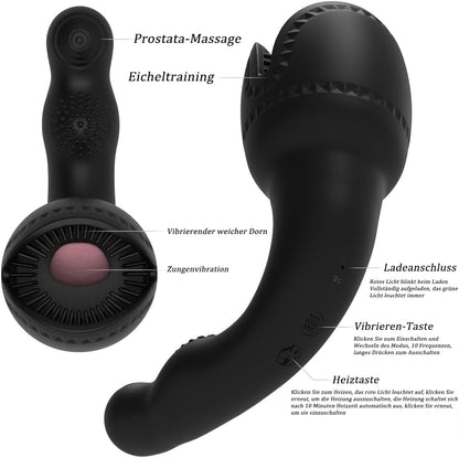 Elektrischer Masturbatoren Penistrainer Eichel  Stimulator mit 10 Vibrationsmodi