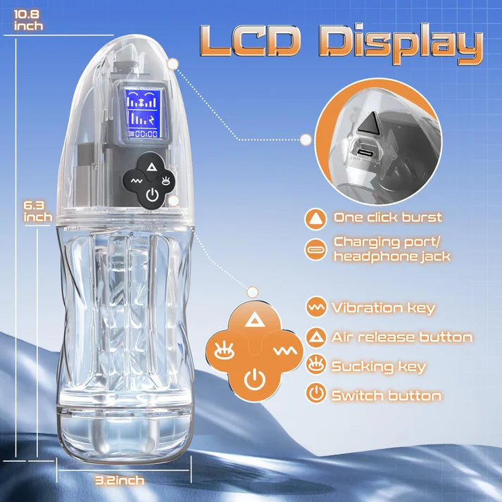 Automatischer Masturbator Penispumpe Stroker mit 7 Saugmodi und 10 Vibrationsstufen