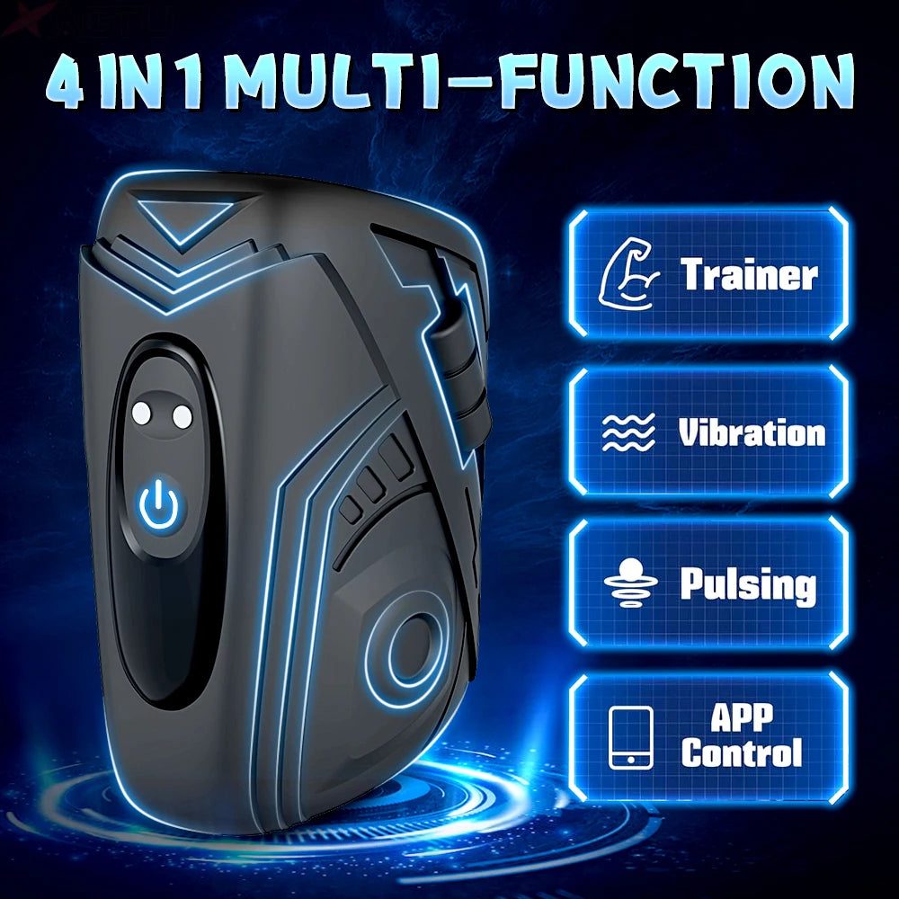 Elektrischer Penistrainer Glans Stimulator Masturbatoren mit 9 Vibrationsmodi