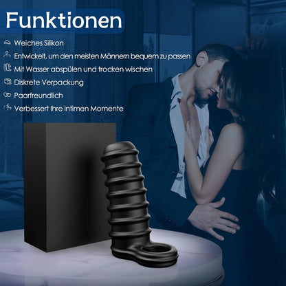 3D Textur Wiederverwendbar Penisring Penishülle Strukturierte Hodensackring