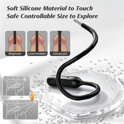 Urethra-Vibrationsstab Penisvibrator Plug Prostatamassager mit 10 Vibrationsmodi