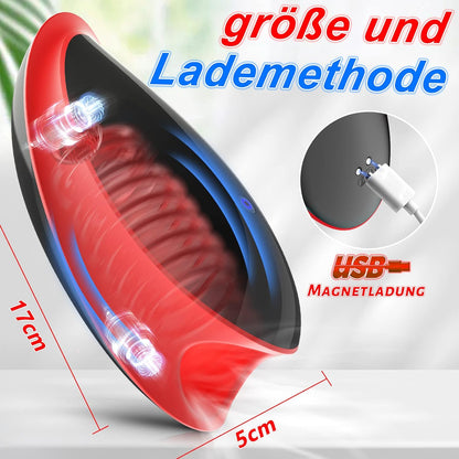 LED-Anzeige Masturbatoren Handfrei Blowjob Oralsex Cup mit 7 Slap + 7 Vibrations