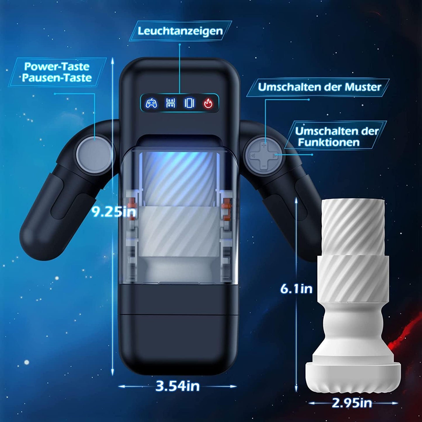 3-in-1 Robot Masturbator mit Teleskop Vibration Heating Funktion