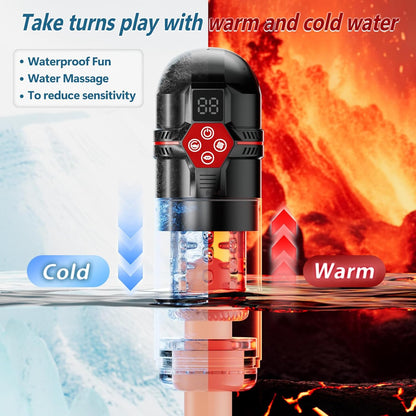 AI-Sync Masturbator Penis Pump mit 12-S Saugpumpe & 7 Schlag & Dreh & Vibrations& Saug & Lickfunktionen
