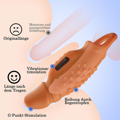 Realistische Penishülle Pennis Extender Vibrator für Penisverlängerung & Penisvergrößerung