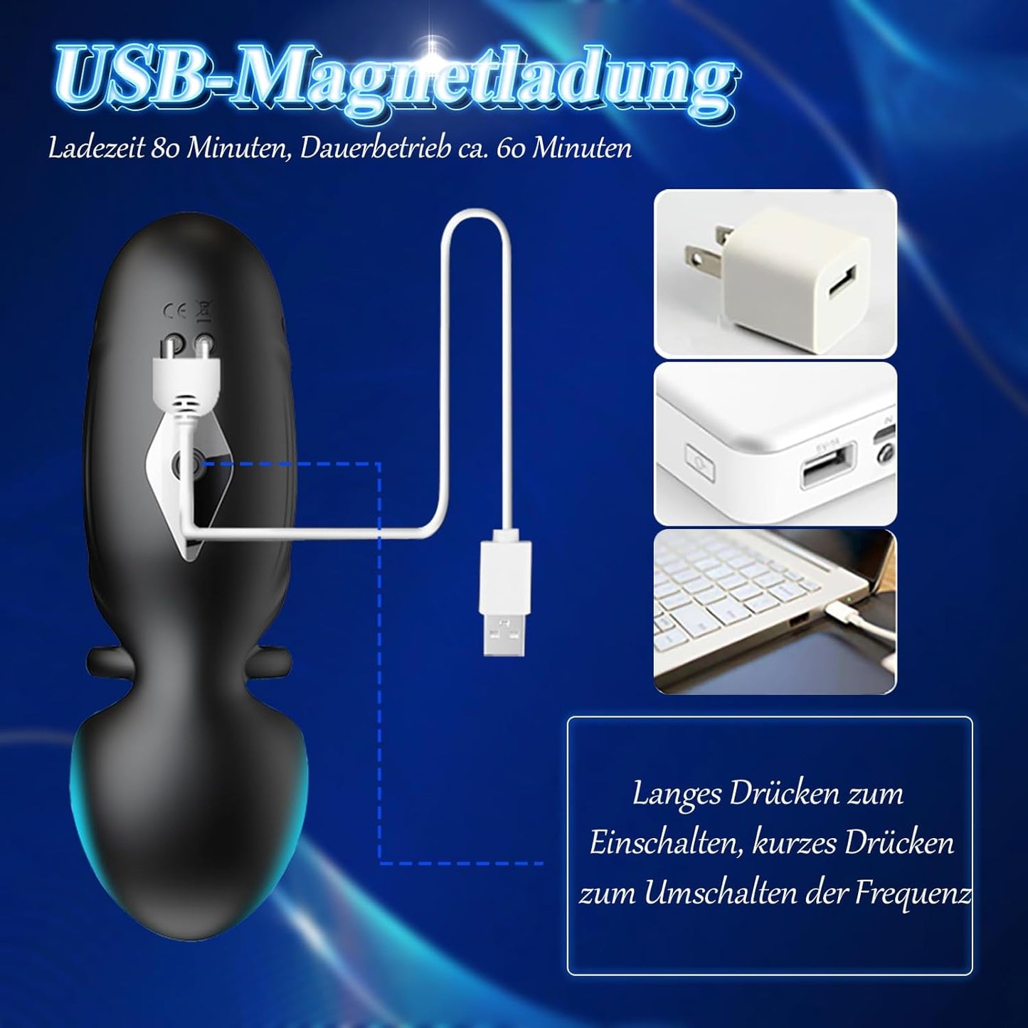 Elektrischer Penis Vibrator Masturbator Eichel Stimulator mit 9 Modi