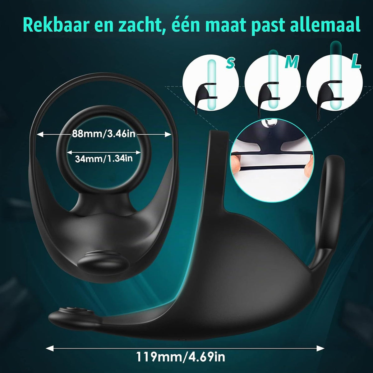 App-gesteuerter Cockring Penistrainer Vibrator Hoden Stimulator mit 9 Vibrationsmodi