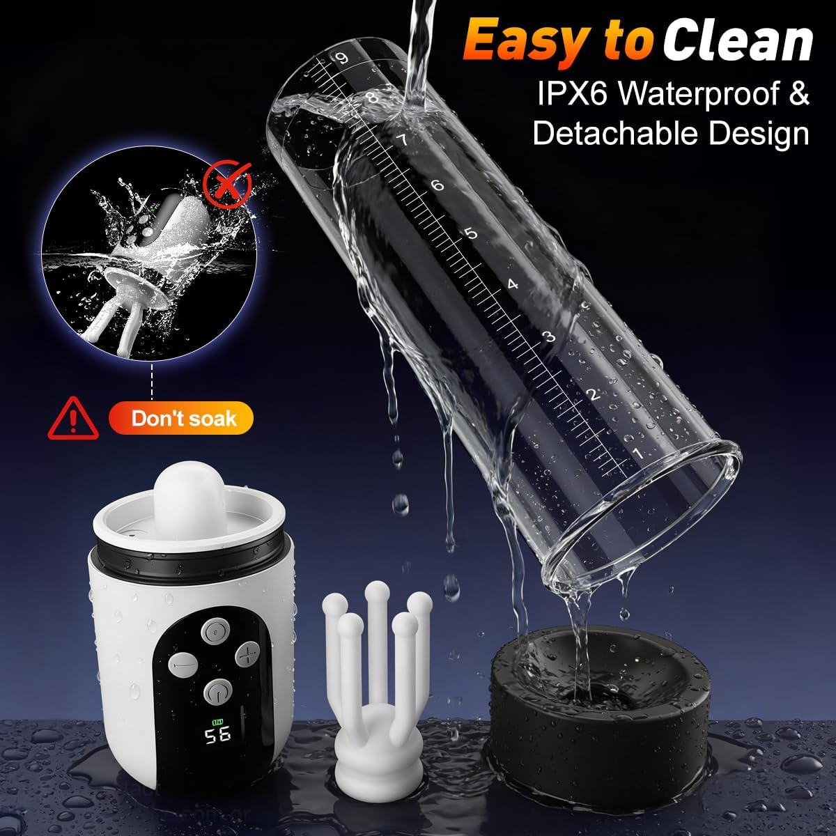 3 IN 1 Penisvergrößerer Penispumpe Masturbator Eicheltrainer mit 5 Saug & 9 Vibrationsmodi