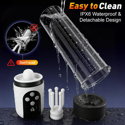 3 IN 1 Penisvergrößerer Penispumpe Masturbator Eicheltrainer mit 5 Saug & 9 Vibrationsmodi