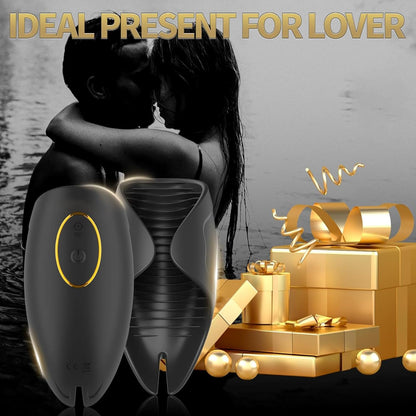 2 IN 1 Rippentunnel Masturbator Penis Trainer Vibrator mit 10 Vibrationsstufen