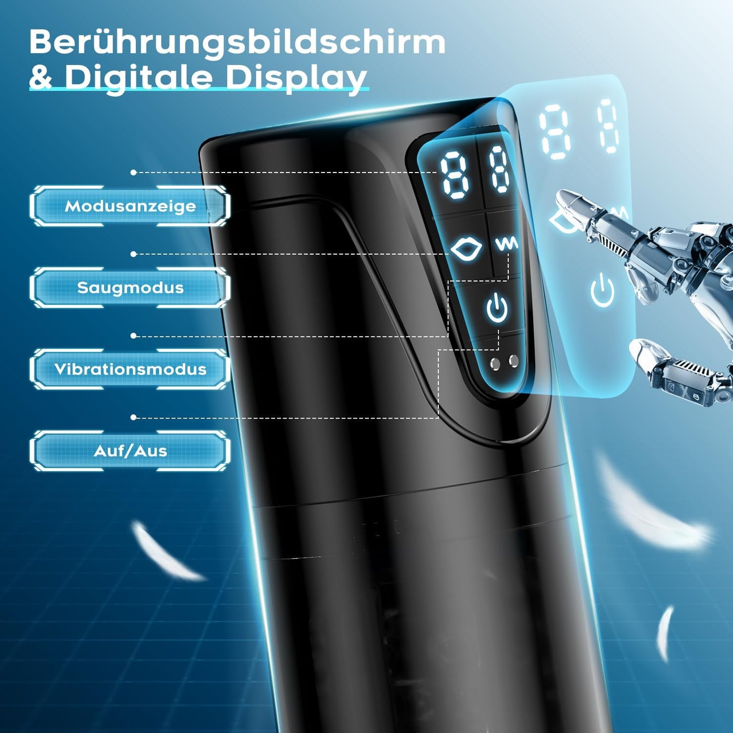 Elektrischer Masturbator Stroker Blowjob Sex Machine mit 10 Vibration und 10 Saugmodi