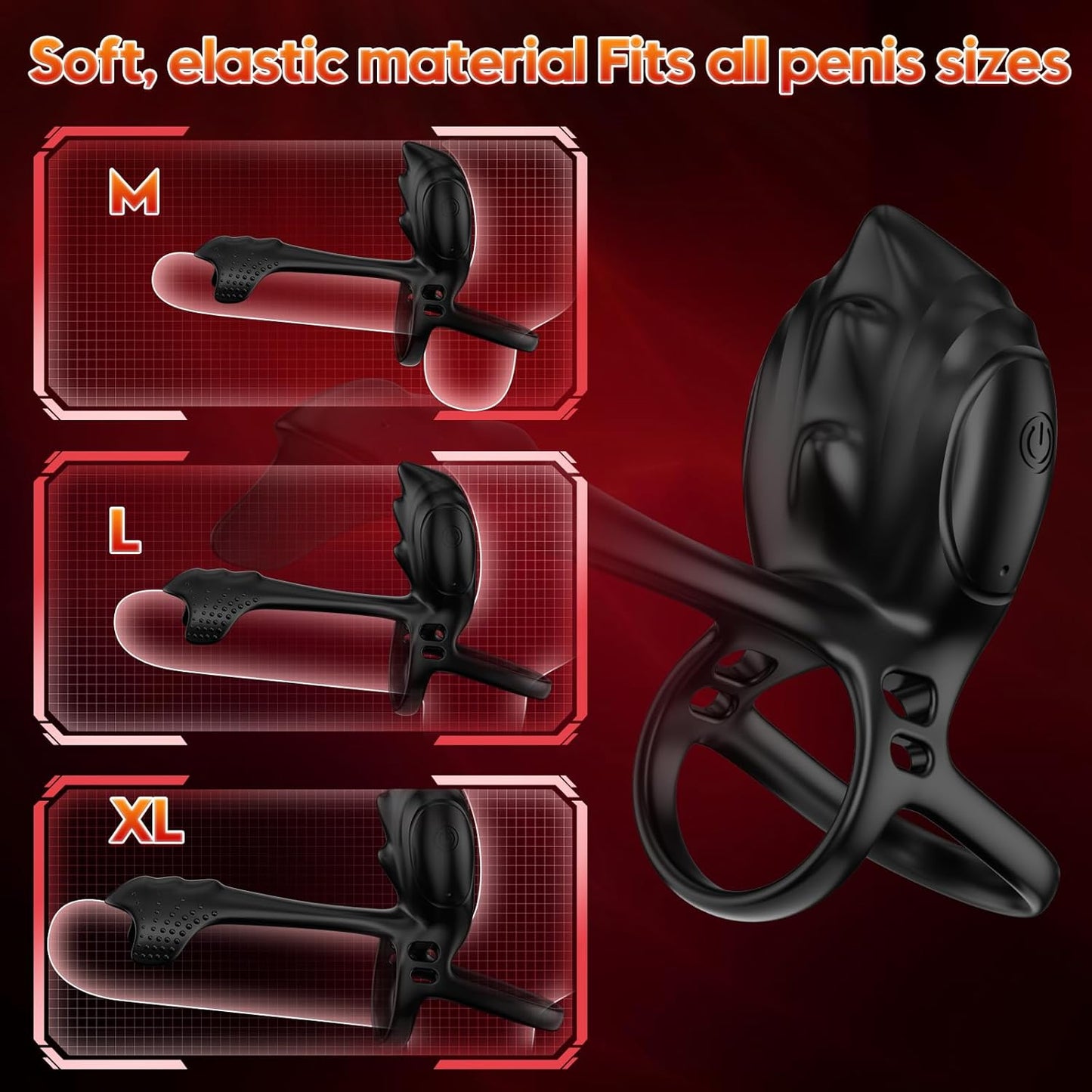 App-Steuerung Penistrainer Vibrator Cockring Stimulator mit 10 Vibrationsmodi