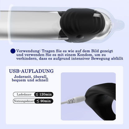 2 in 1 Elektrische Penis Trainer Vibrator Masturbator mit 10 kraftvollen Vibrationen